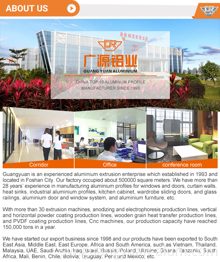 Guangyuan aluminium CO., Ltd. Profaili za aluminium, extrusion ya aluminium guangyuan aluminium co., ltd. aluminium profiles, aluminum extrusion